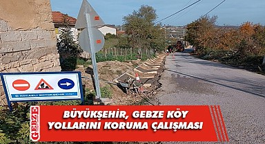 Gebze'de köy yolları V kanal imalatı ile korunuyor