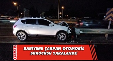 Gebze'de otomobil bariyerlere çarptı!