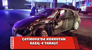 Hafif ticari araçla otomobil çarpıştı; 4 yaralı!