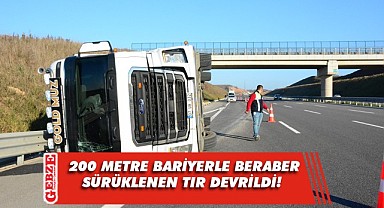 Kuzey Marmara'da sebze ve meyve yüklü tır devrildi