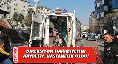 Yayaya çarpmamak için manevra yaptı, hastanelik oldu