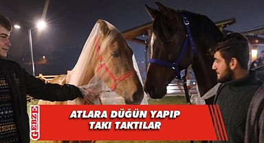 Atlar için önce kına gecesi sonra düğün yaptılar