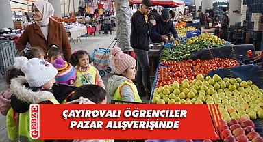 Çayırovalı minikler ilk kez pazar alışverişi yaptı 