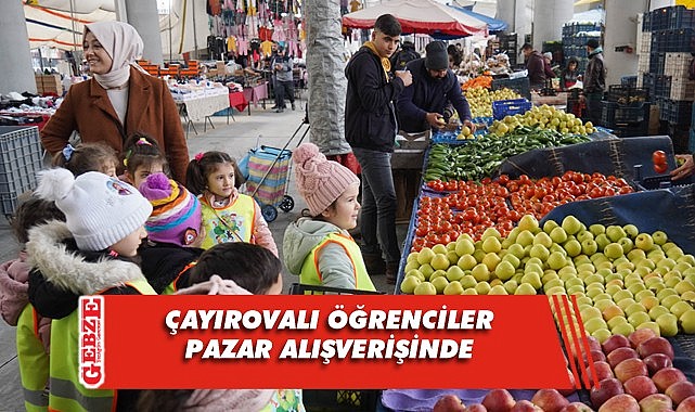 Çayırovalı minikler ilk kez pazar alışverişi yaptı