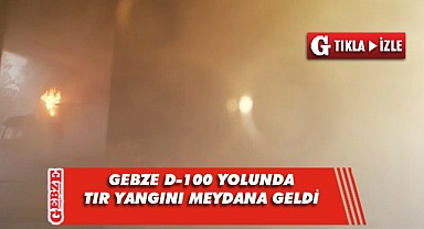 Gebze D-100'de tır alevlere teslim oldu