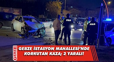 Gebze'de halk otobüsüyle otomobil çarpıştı; 2 yaralı!