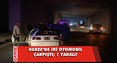 Gebze'de iki otomobil çarpıştı; 1 yaralı