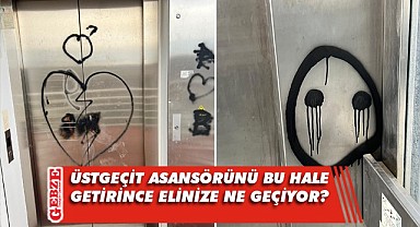 Gebze'deki üstgeçit asansörü bakın ne hale geldi!