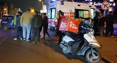 Otomobil yoldan çıktı, motosiklet yandan çarptı