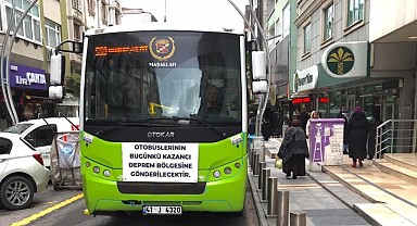 Çayırova'daki özel halk otobüsleri afetzedeler için çalıştı
