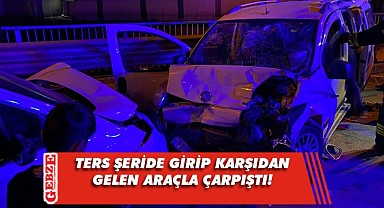 Dilovası'nda ters şeride giren araç kaza yaptı!