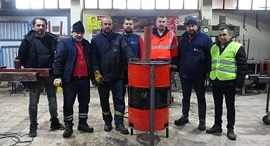 İzmit Belediyesi varilleri depremzedeler için sobaya dönüştürüyor