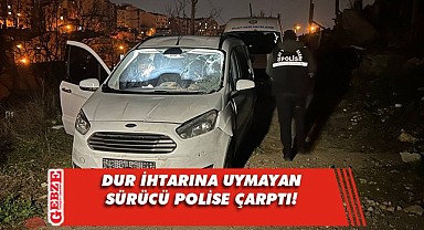 Kocaeli'de dur ihtarına uymayan sürücünün çarptığı polis ağır yaralandı