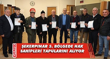 Şekerpınar 5. bölgenin imar şuyulandırması tamam