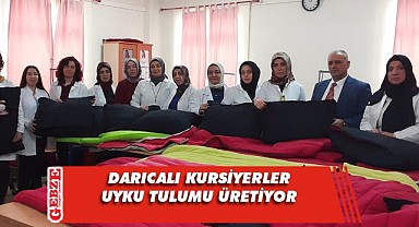 Depremzedelere uyku tulumu üretiyorlar