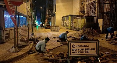 Yol çalışmaları geç saatlerde yapılıyor