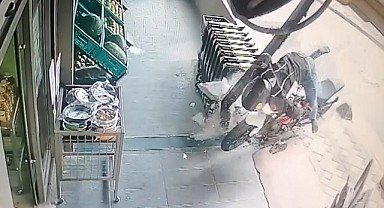 Gebze'de motosiklet markete daldı
