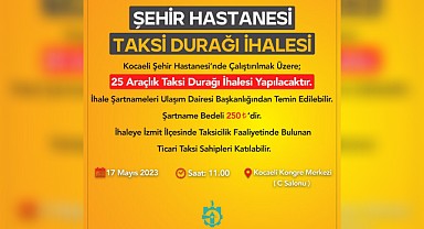 Şehir Hastanesi için Taksi Durağı İhalesi düzenleniyor