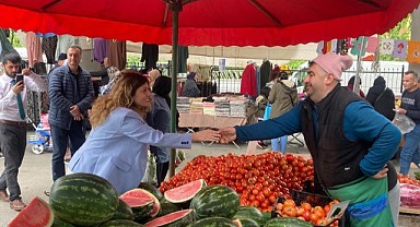 Serap Çakır, pazar esnafını ve vatandaşları ziyaret etti!