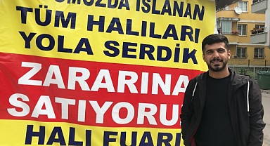 Su basan depoda ıslanan halıları zararına satışa çıkarttı!