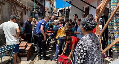 Çatıya çıkarken merdivenden düştü!
