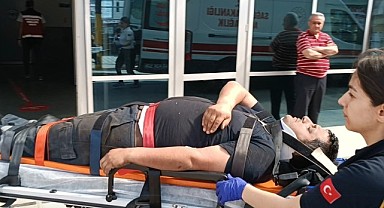 Gebze’de 2 buçuk metre yükseklikten düşen işçi yaralandı!