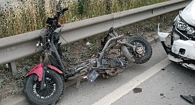 Gebze'de motosiklet bariyerlere çarptı!