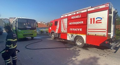 Özel halk otobüsünde yangın paniği!