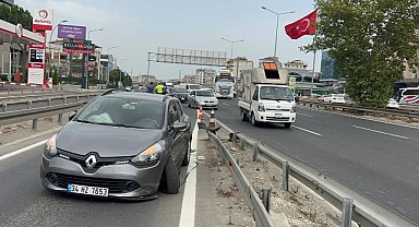 Gebze'de bariyere çarpan otomobilin sürücüsü yaralandı!