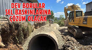 Gebze dev borular ile yağmur suyu hattı çalışması