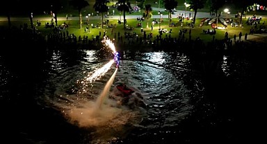 Milli sporcudan Kocaeli’de flyboard şov!
