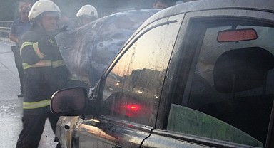 Satın aldığı cip dönüş yolunda yandı