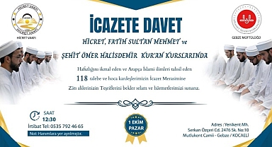 Gebzeli hafızlar belgelerini alıyor