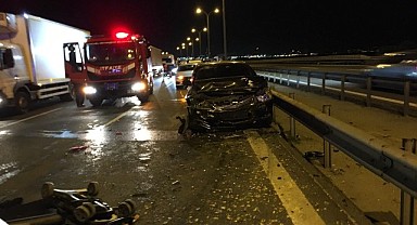 TEM'de 5 otomobil zincirleme kazaya karıştı : 1'i bebek 5 yaralı!