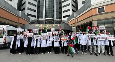 Kocaelili sağlık çalışanları İsrail zulmüne sessiz kalmadı