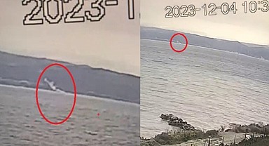Deprem anında denizin ortasından duman çıktı!