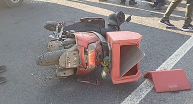 Yolcu otobüsü ile motorlu kurye çarpıştı