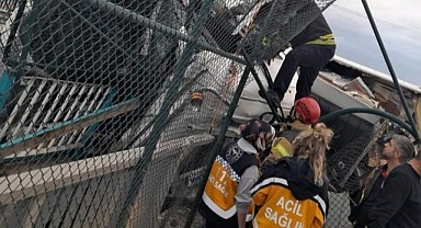 Çayırova'da dondurulmuş tavuk yüklü tır devrildi