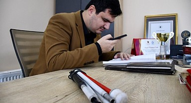 Görme engelli Furkan'dan kader ortaklarına tam destek