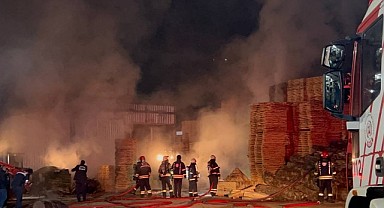 Kereste fabrikasında yangın paniği!