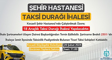 Şehir Hastanesi için 18 araçlık taksi ihalesi