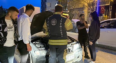 Seyir halindeki araç cayır cayır yandı!