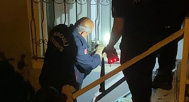 Korkuluğa sıkışan kedi kurtarıldı