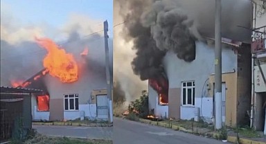 Tek katlı ev alev elev yandı!