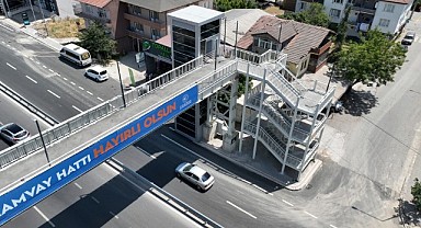D-100’deki yaya üstgeçidi tamamlandı