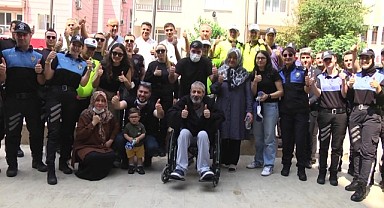 Kanser polise mesai arkadaşlarından anlamlı sürpriz!