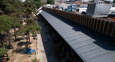 Kapalı pazarın sundurma çalışması tamamlandı