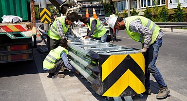 Kaza riskinin olduğu 3 noktaya çarpışma yastığı monte edildi