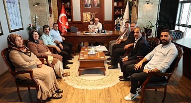 Şehit aileleri ve gaziler Bıyık’ı makamında ziyaret etti