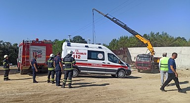 Vinç elektrik direğiyle temas etti! 2 kişi yaralandı